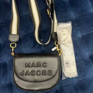 Like New Marc Jacobs Flash Saddle Bag w/ black gold strap & new leopard strap